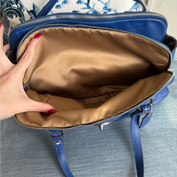 Coach Penelope Cobalt Blue Leather Snake Accents Shoulder Bag - Picture 13 of 16